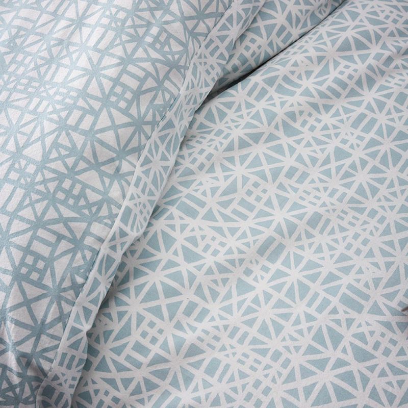 Maze Flannelette Quilt Cover Set Blue