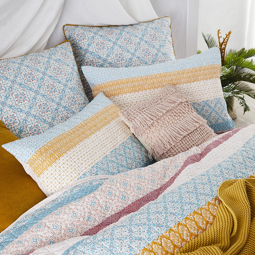 Jewel Quilted Quilt Cover Blue Adairs