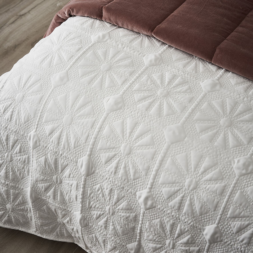Meadow Quilted White Quilt Cover Adairs