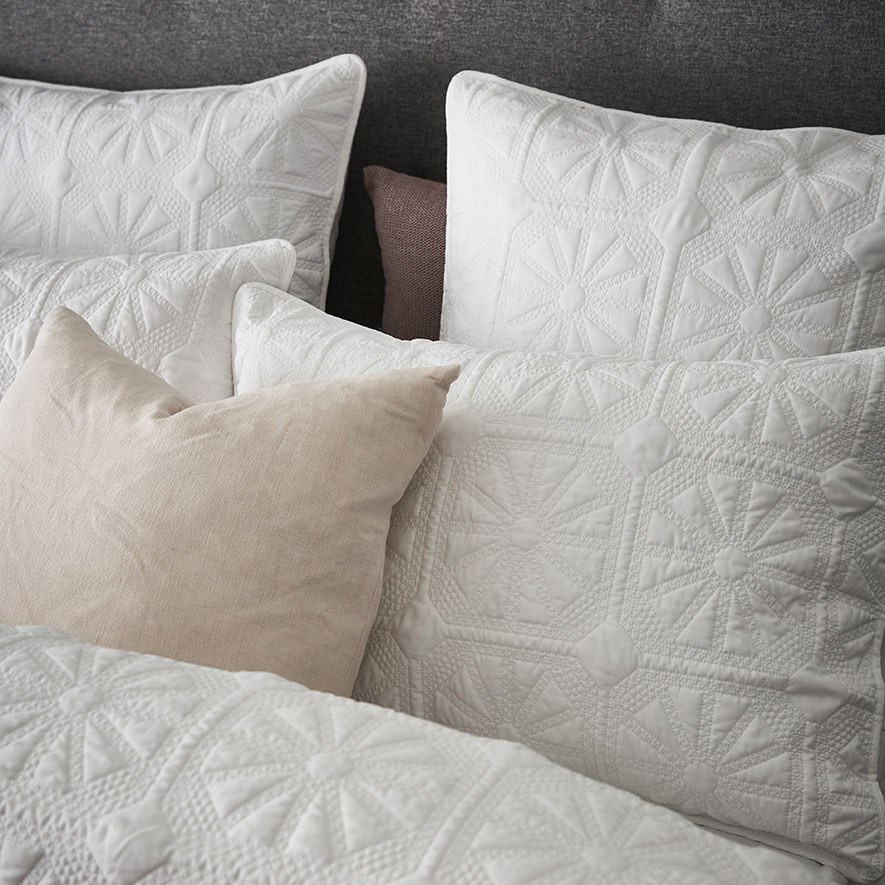 Meadow Quilted White Quilt Cover Adairs