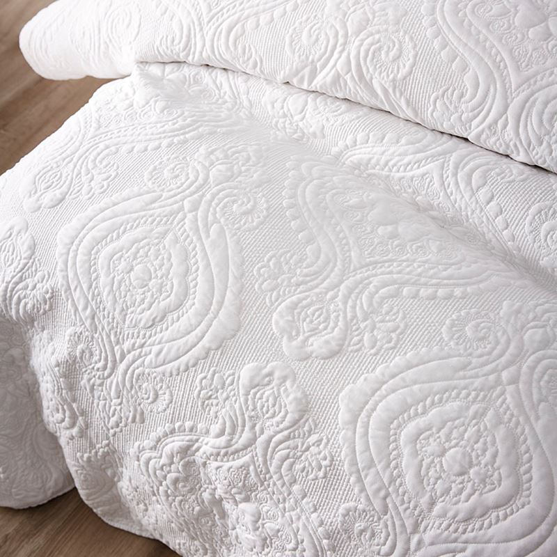 Abigail Quilted Quilt Cover White