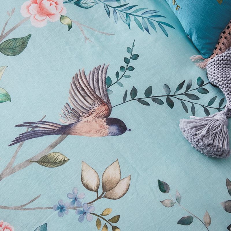 Chinoiserie Quilt Cover Set Duck Egg