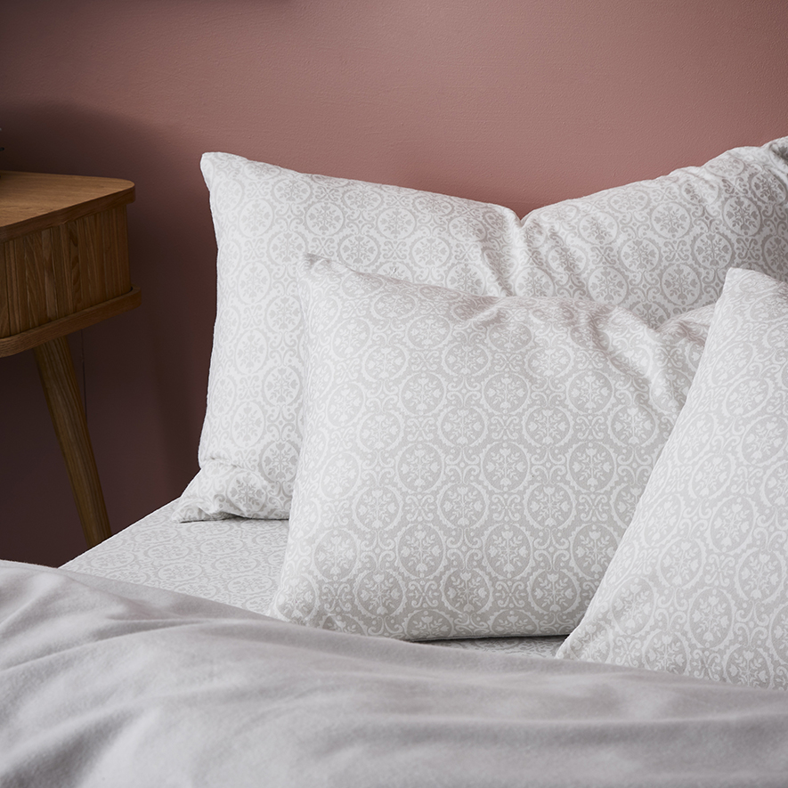 Florence Flannelette Silver Quilt Cover Set Adairs