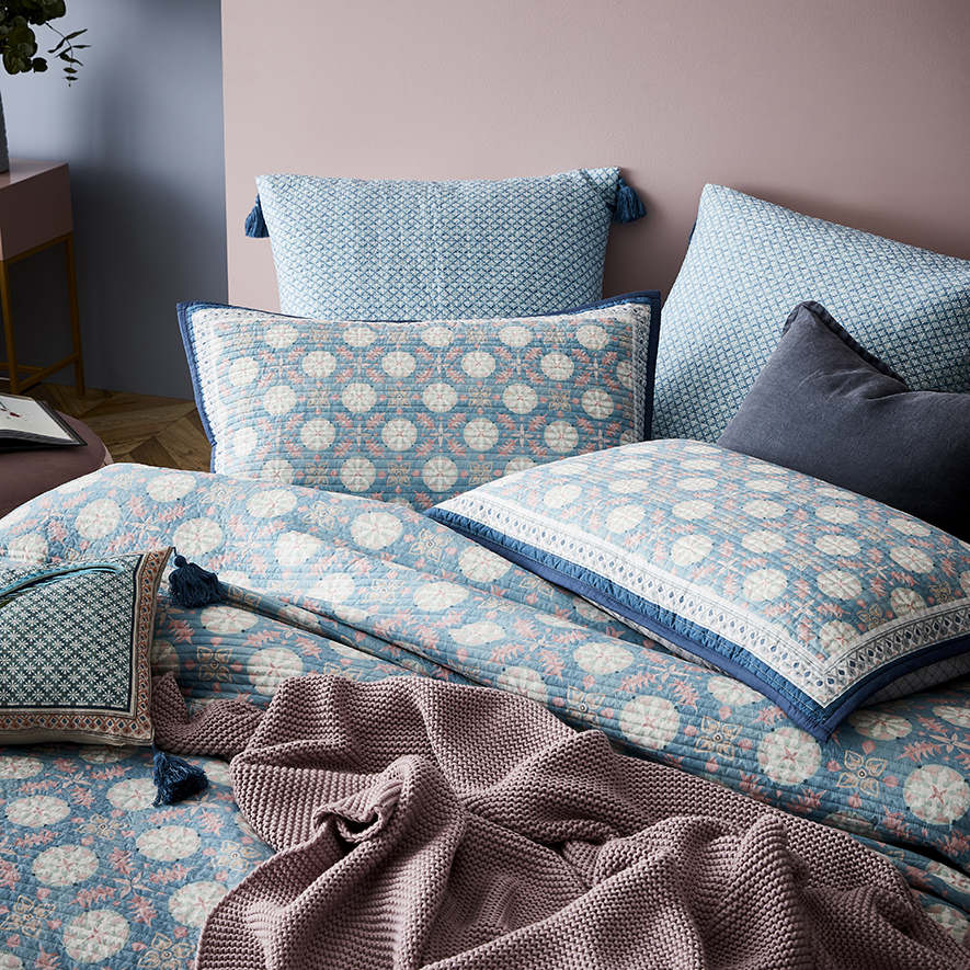 Sienna Quilted Quilt Cover Teal Adairs