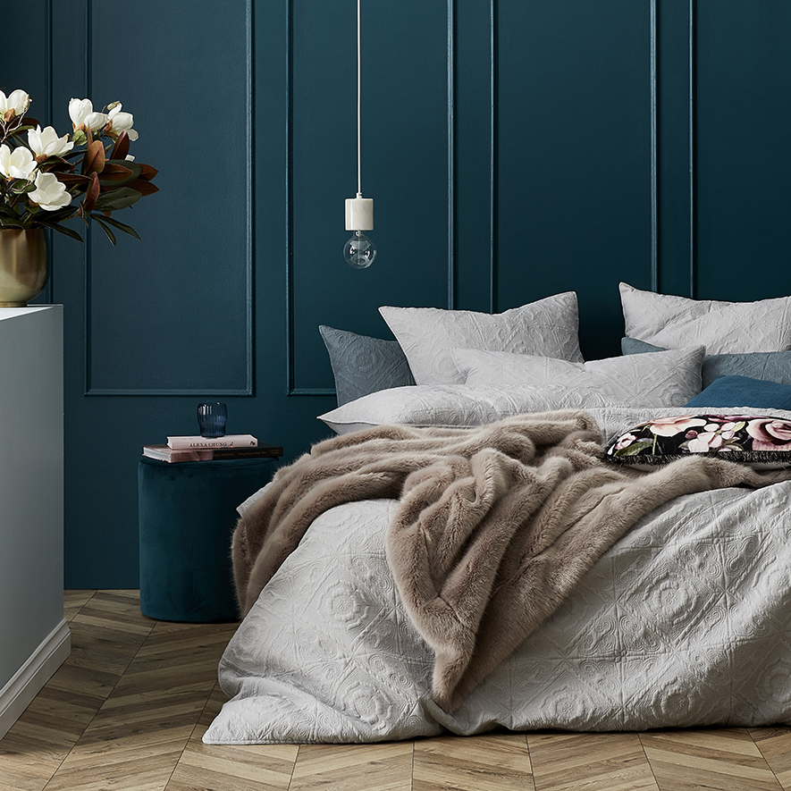 Malta Quilted Quilt Cover Silver Adairs