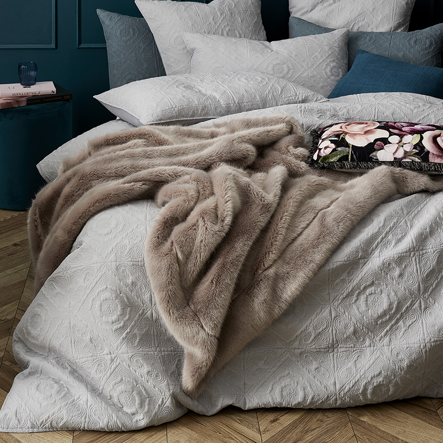 Malta Quilted Quilt Cover Silver Adairs