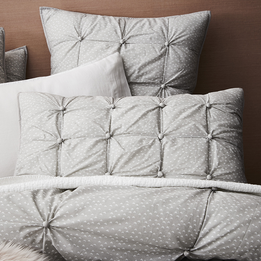 Dahli Quilted Quilt Cover Grey Adairs