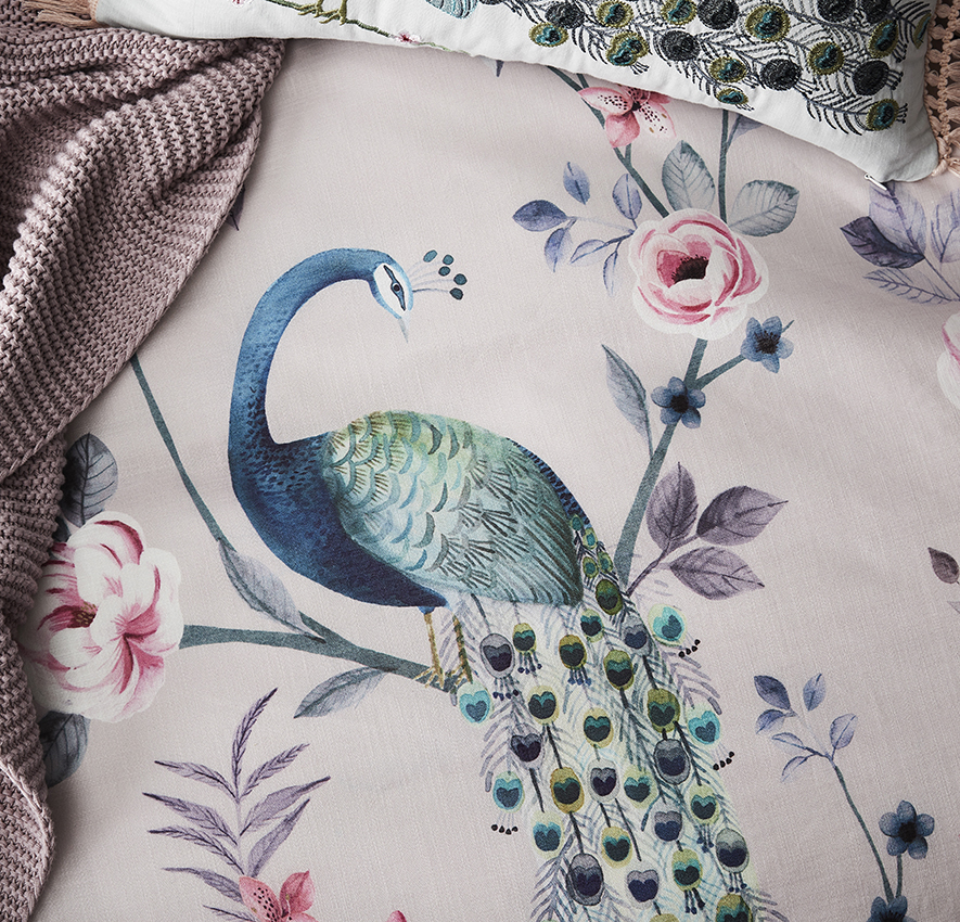 Proud Peacock Orchid Quilt Cover Set Adairs