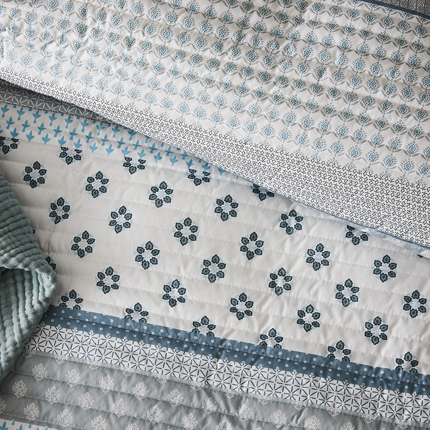 Havana Quilted Quilt Cover Blue Adairs