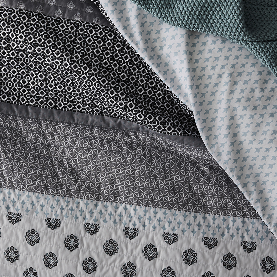 Havana Quilted Quilt Cover in Grey Adairs