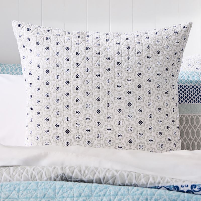 Lucia Quilted Quilt Cover in Azure