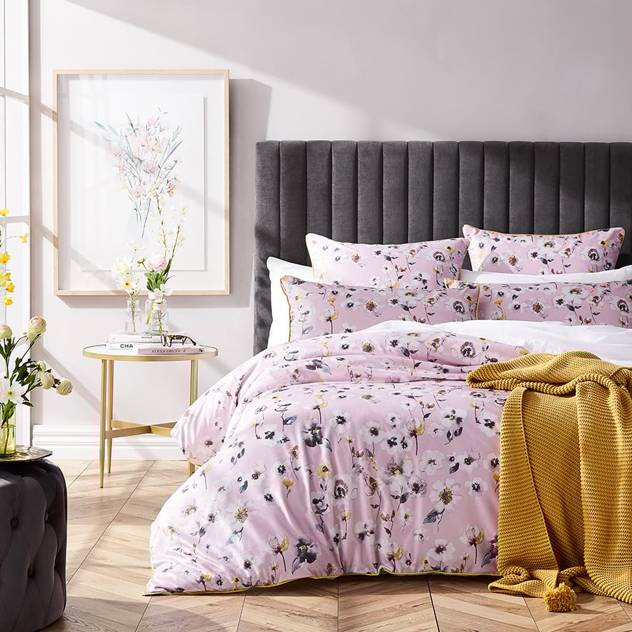 Pansy Velvet Rose Quilt Cover Set Adairs