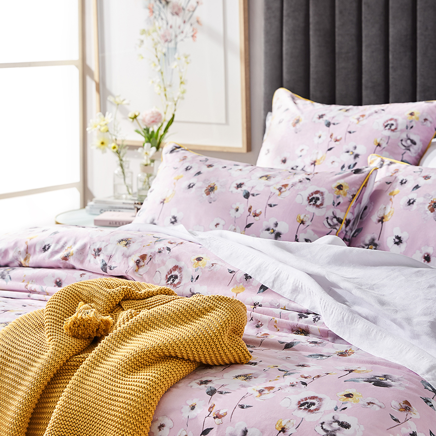 Pansy Velvet Rose Quilt Cover Set Adairs