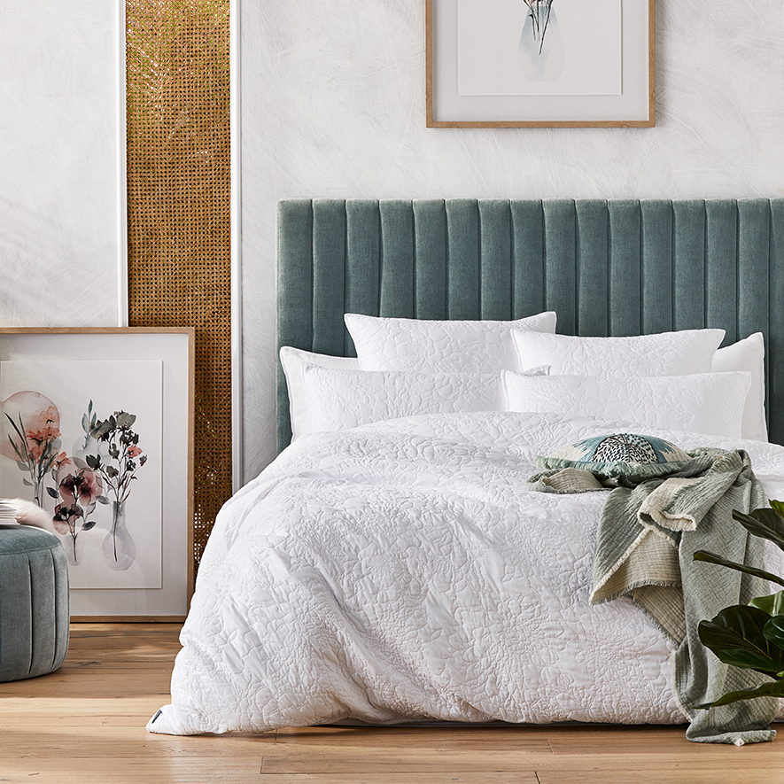 Selma Quilted White Quilt Cover Adairs