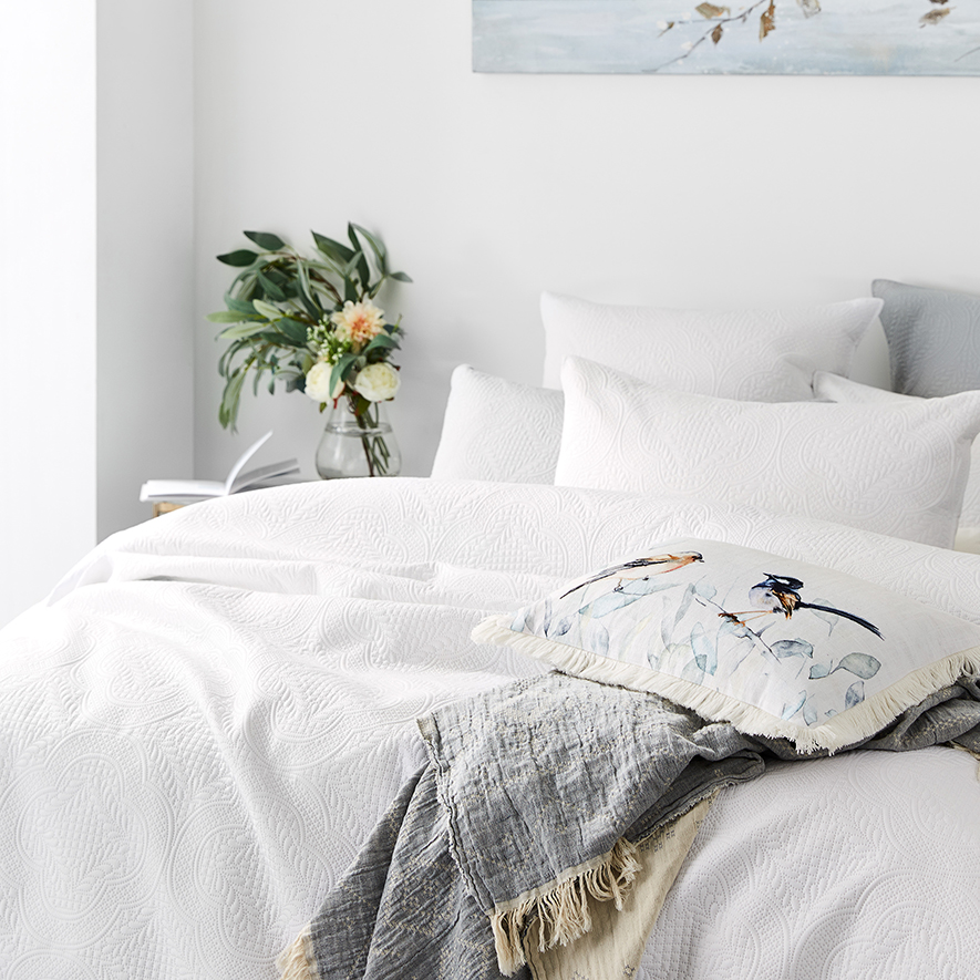 Quinn Quilted Quilt Cover Snow Adairs