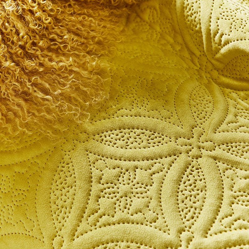 Winnie Quilted Velvet Mustard Quilt Cover