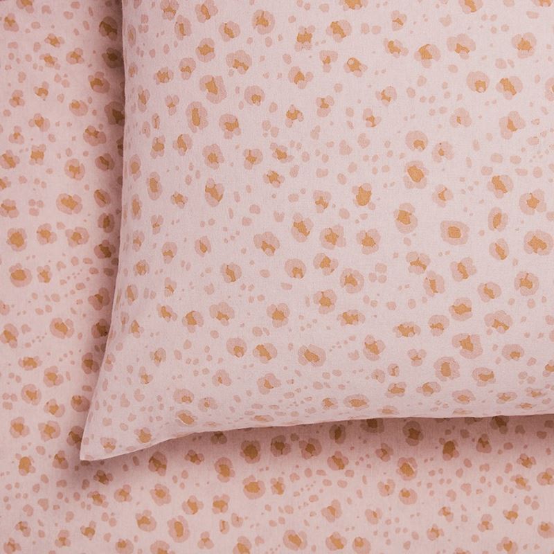 Printed Pink Leopard Flannelette Sheet Set
