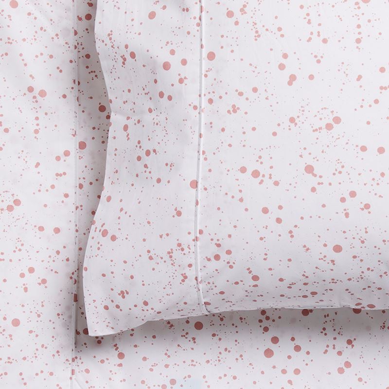 300TC Splatter Pink Fresh Cotton Sheet Set