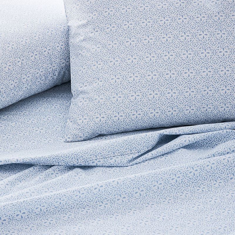 Fresh Dusty Blue Tile Fitted Sheet Separates 