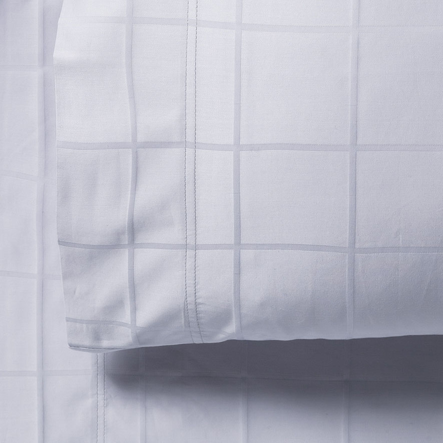 Home Republic Gramercy Grid 1000TC Bedlinen Super Queen Grey Dawn