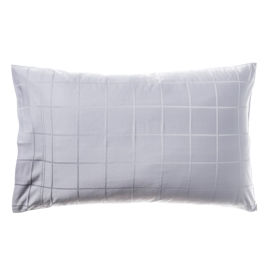 Home Republic Gramercy Grid 1000TC Bedlinen Super Queen Grey Dawn