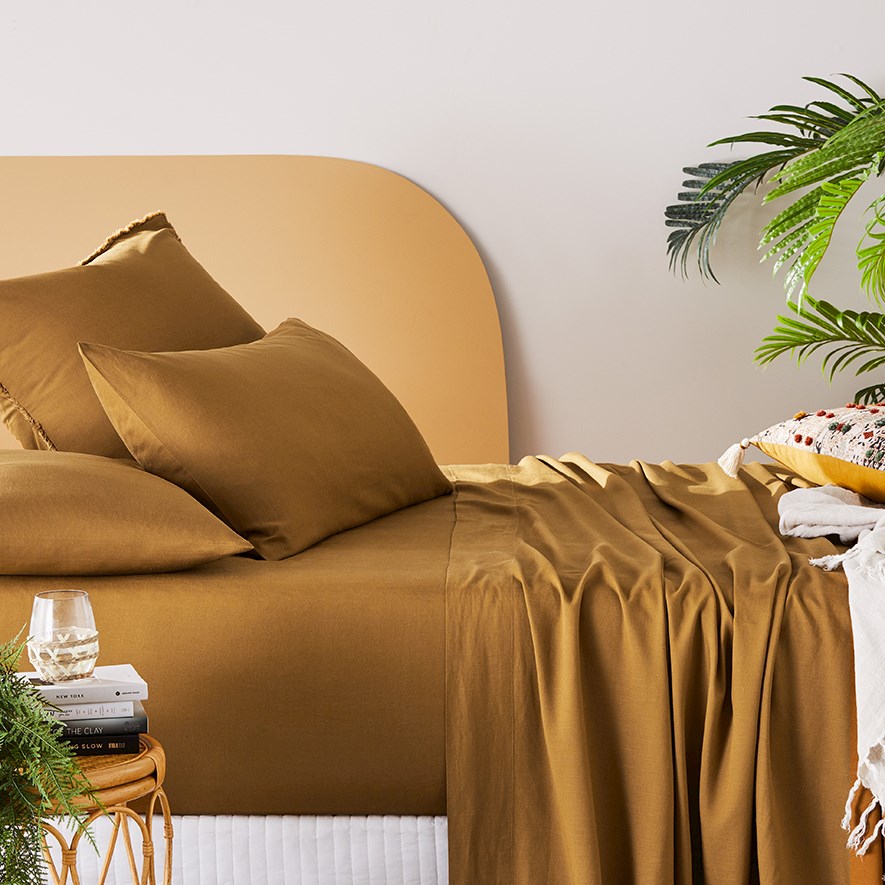 Bamboo Linen Cumin Sheet Separates Adairs