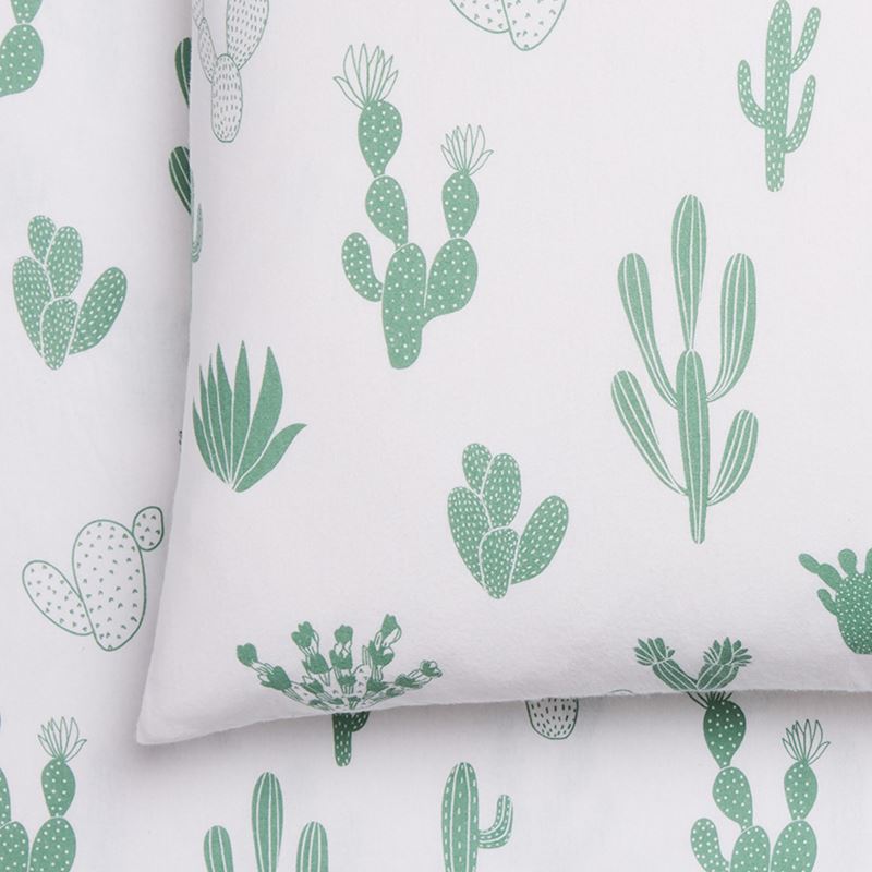 Novelty Printed Green Cactus Flannelette Sheet Set