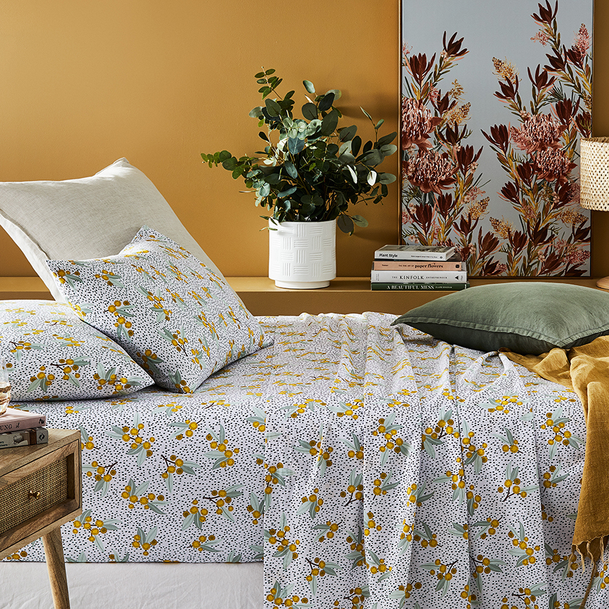 Printed Wattle Sheet Set Adairs