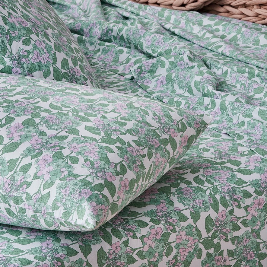 Printed Hydrangea Sheet Set