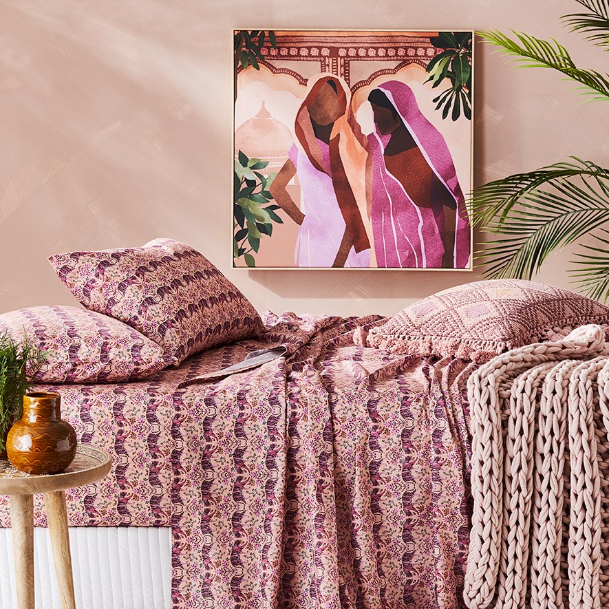 Printed Pink Tiger Sheet Set Adairs