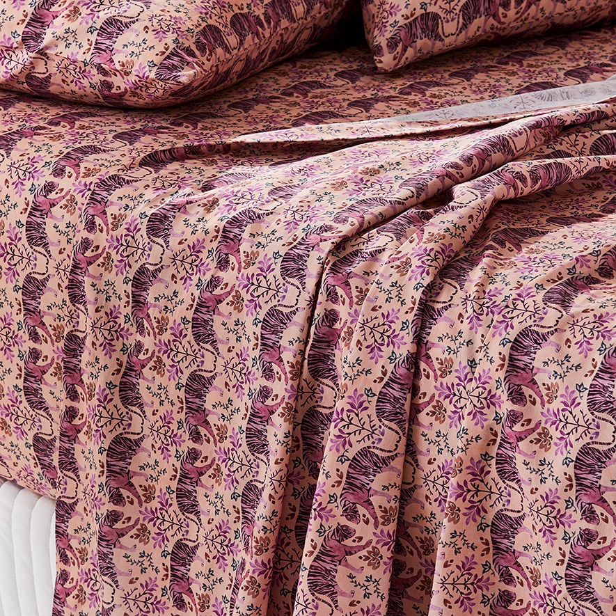 Printed Pink Tiger Sheet Set Adairs