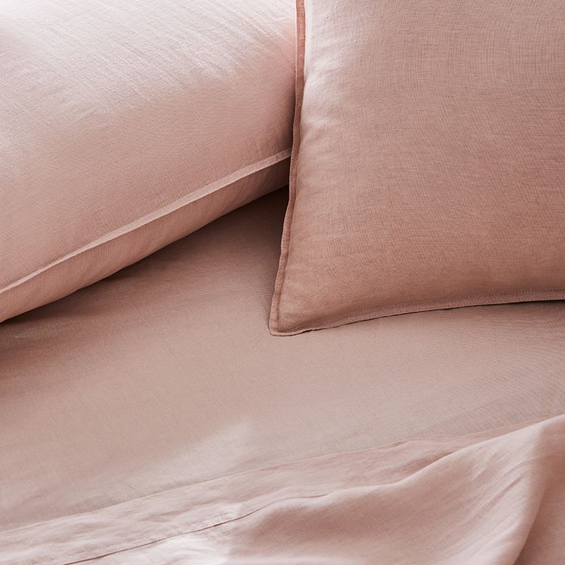 Vintage Washed Linen Nude Pink Sheet Set