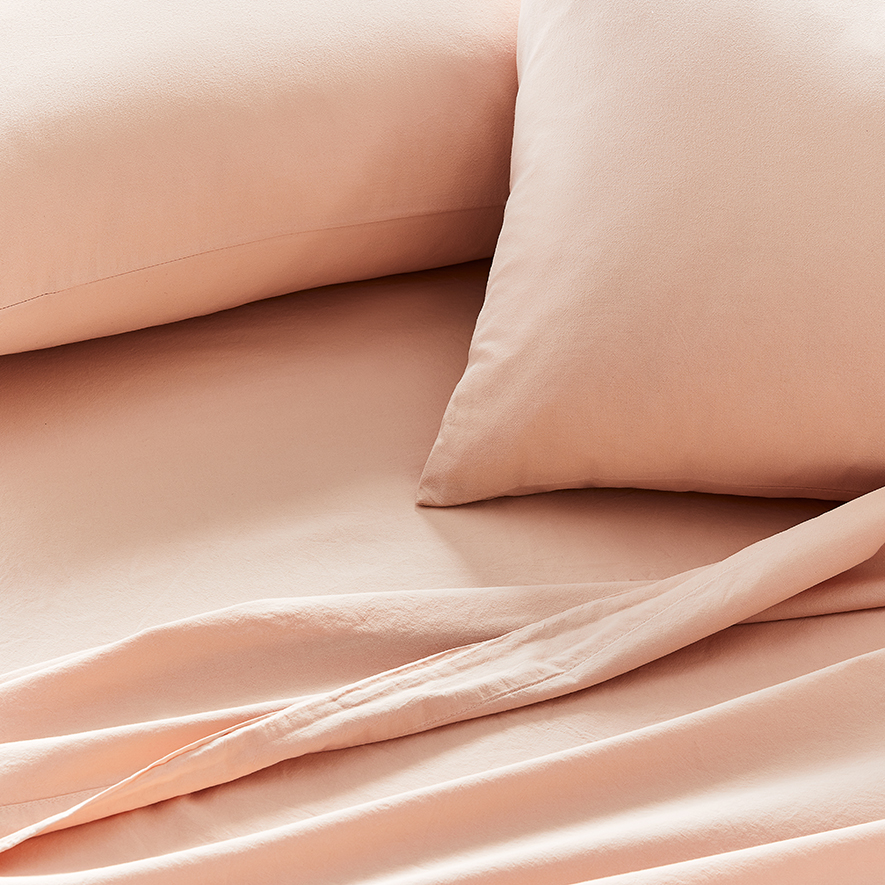 Stonewashed Cotton Apricot Sheet Separates Adairs