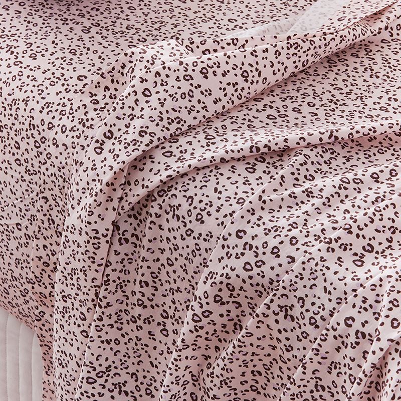 Stonewashed Printed Cotton Pink Cheetah Sheet Separates