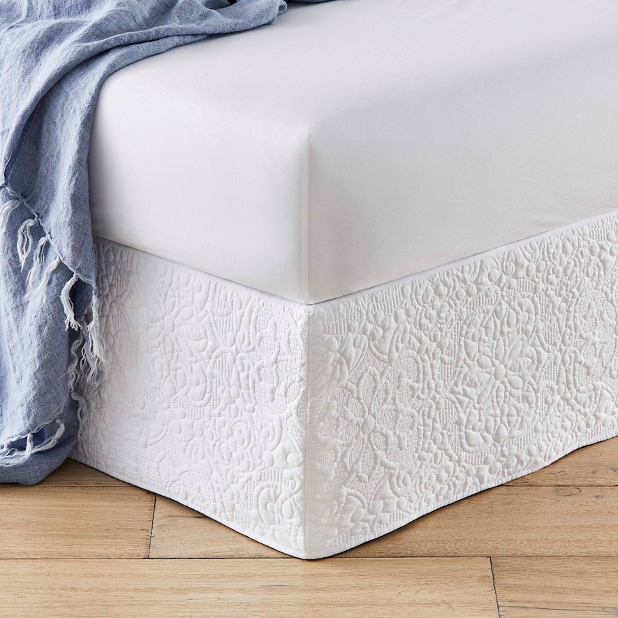 Chloe Quilted White Valance Adairs