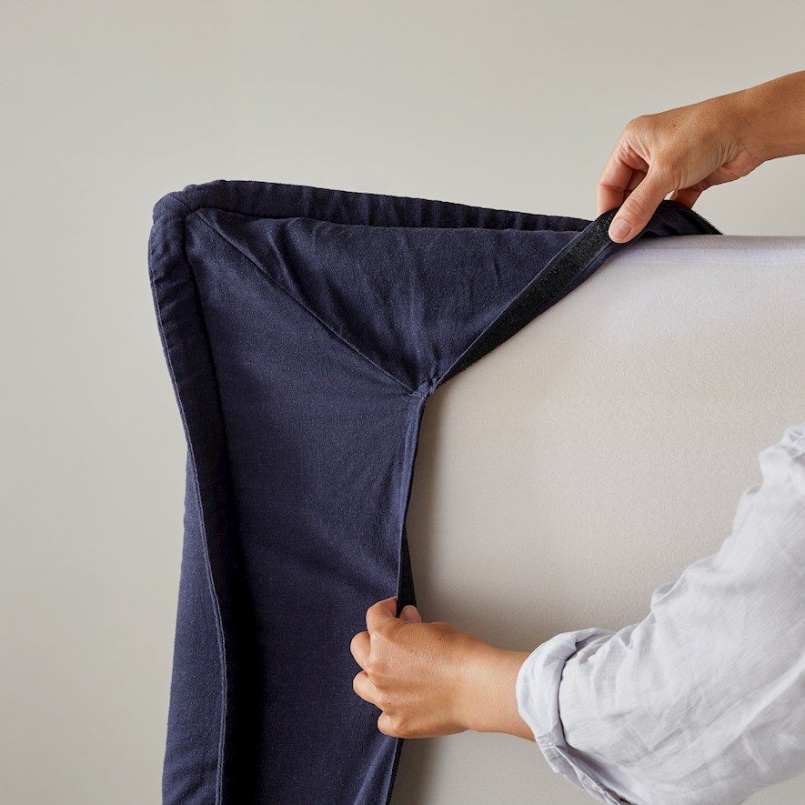 Stockholm Bedhead Queen Navy Adairs