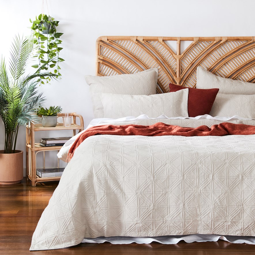 Home Republic Seville Honey Rattan Bedhead Adairs