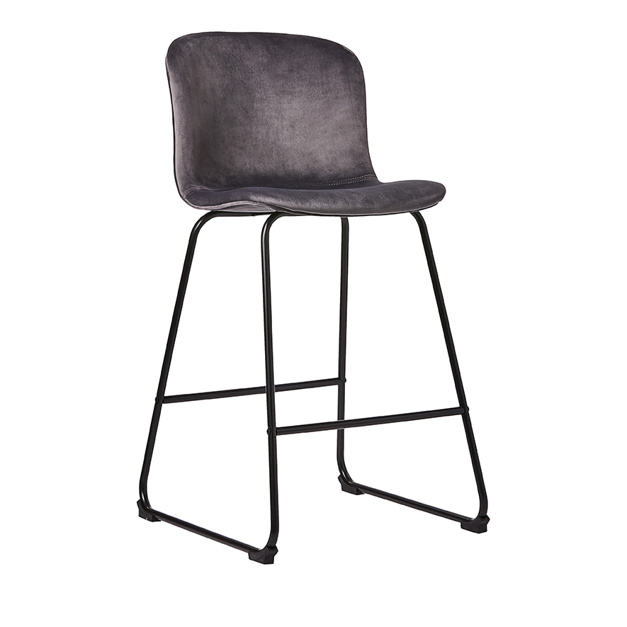 Orlando Grey Velvet Counter Stool Adairs