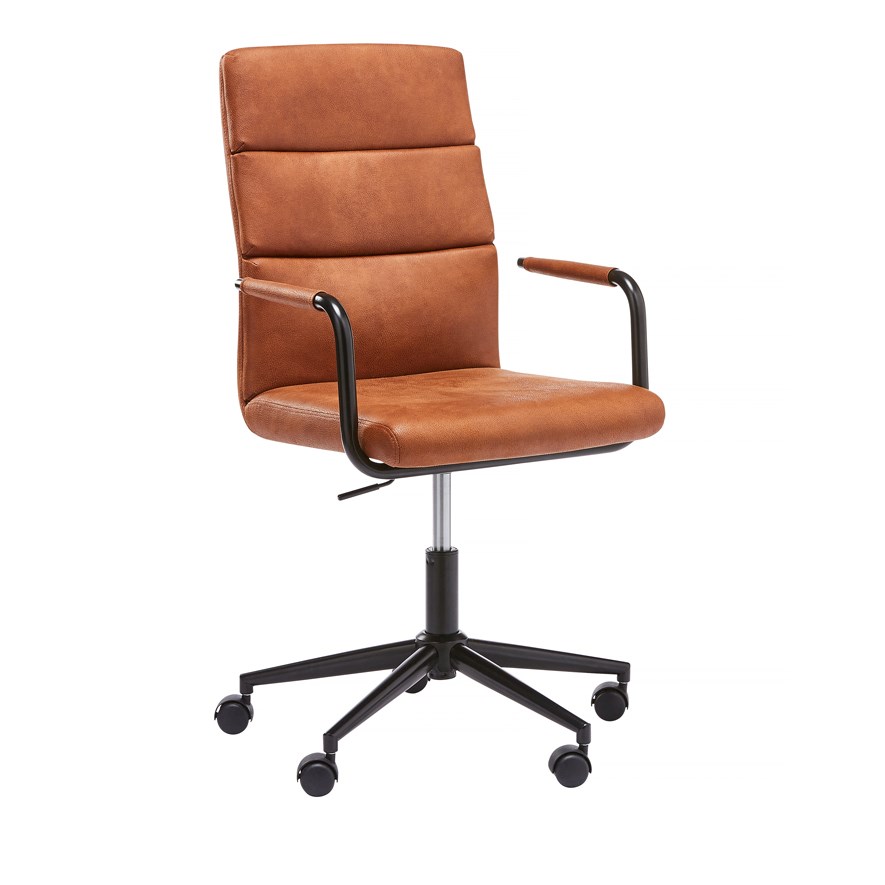 Lyon Desk Chair Brandy/Black Adairs