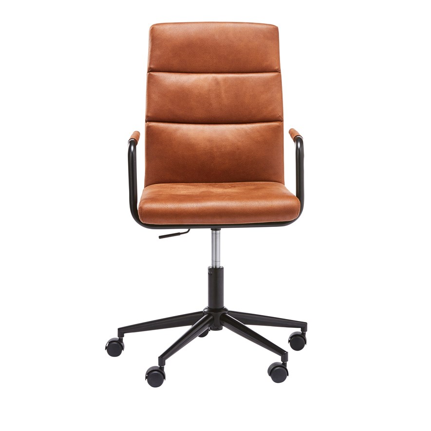 Lyon Desk Chair Brandy/Black Adairs