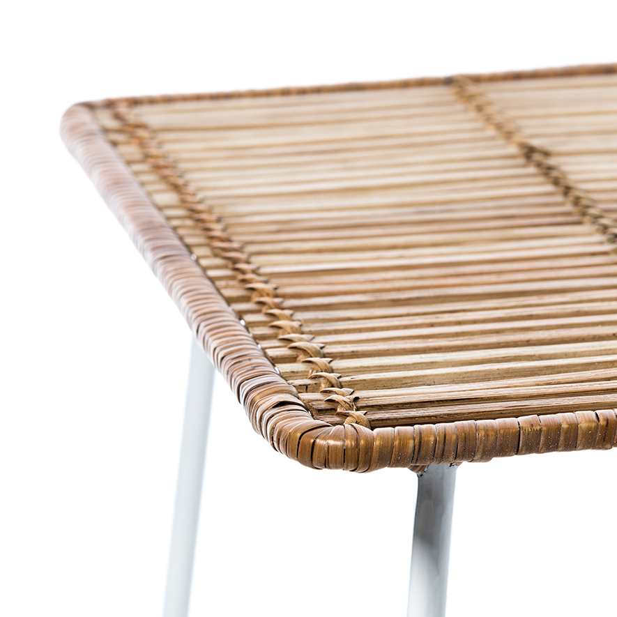 Home Republic Cebu Rattan Side Table Natural & White Furniture