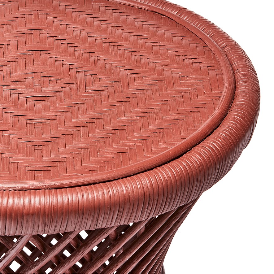 Home Republic Bahama Rattan Rust Emmanuelle Round Side Table Adairs