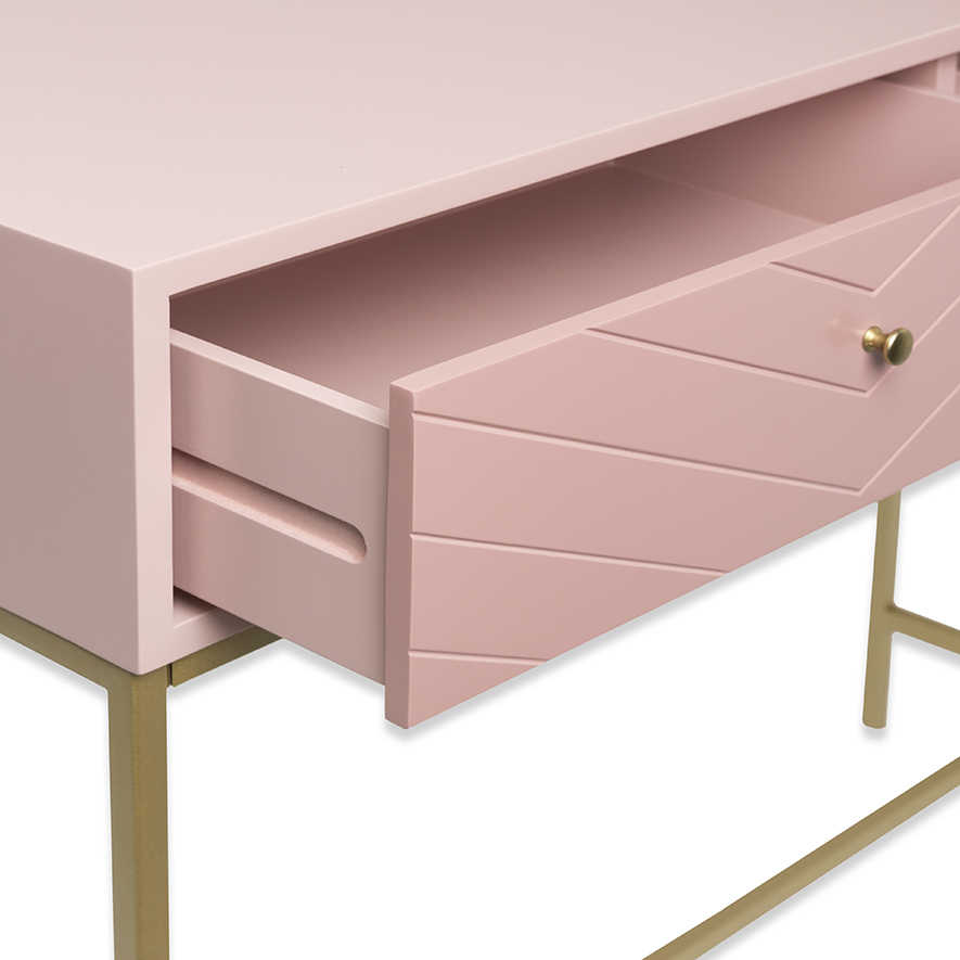 Mercer + Reid Sienna Collection 2 Drawer Console Pink & Gold Adairs