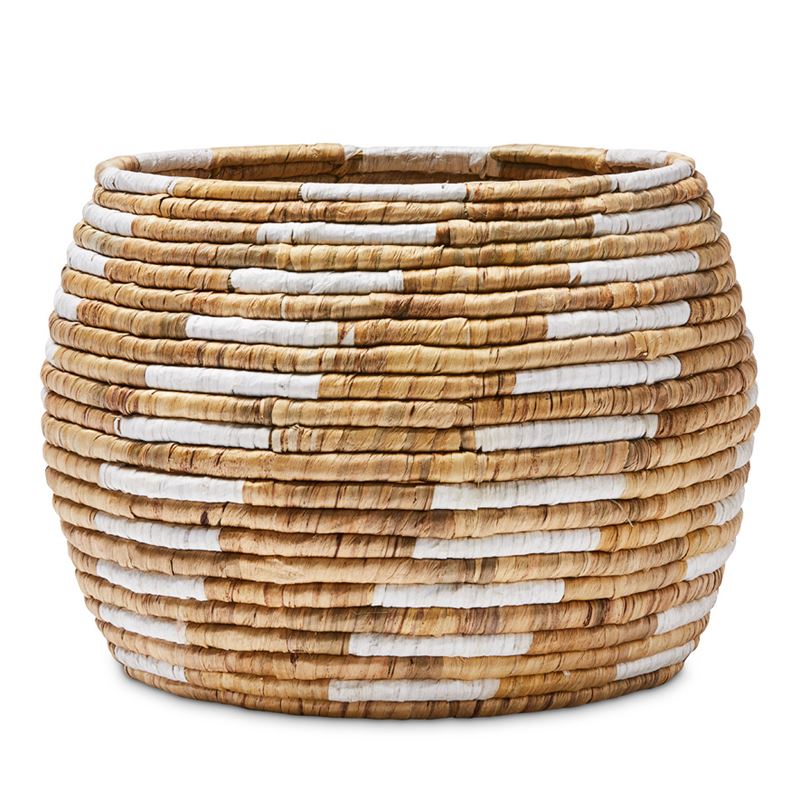 Pinwheel Basket Dia43xH32cm Natural/White 