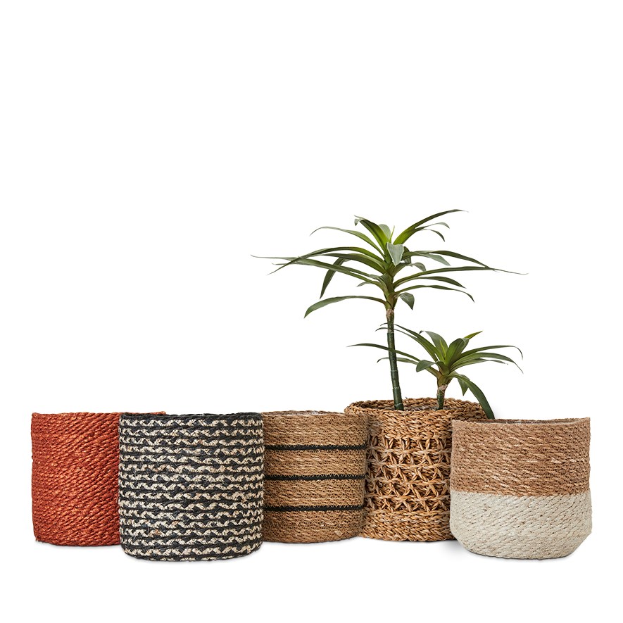 Sahara Basket Dia20xH20cm Tan Lattice Adairs