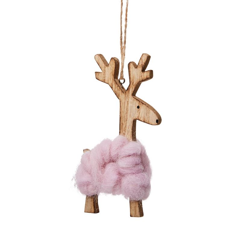 Hanging Pink Woollen Deer