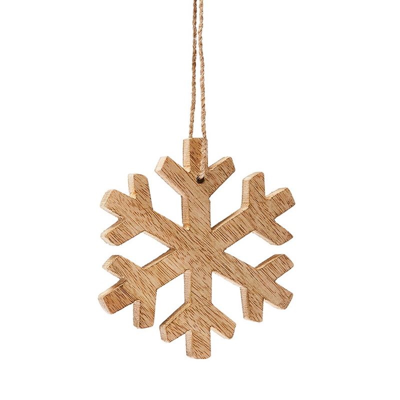 Hanging Timber Ornament Dia11cm Star Natural 