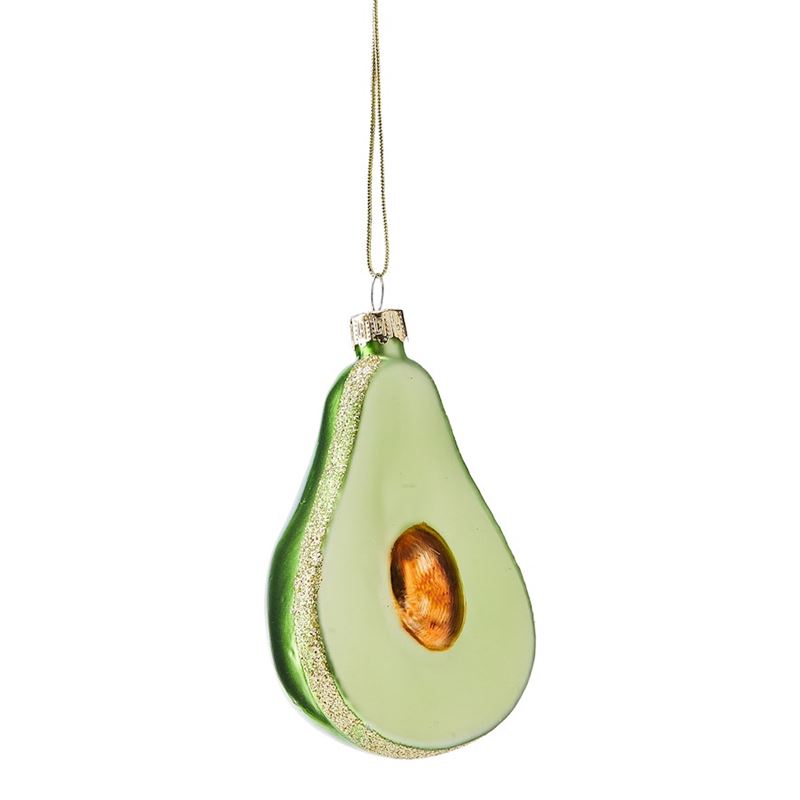 Green Avocado Vintage Glass Decoration