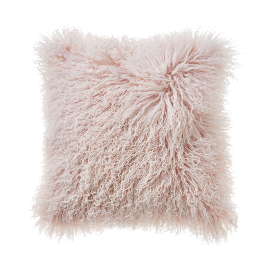 Mongolian Blush Sheepskin Cushion Adairs