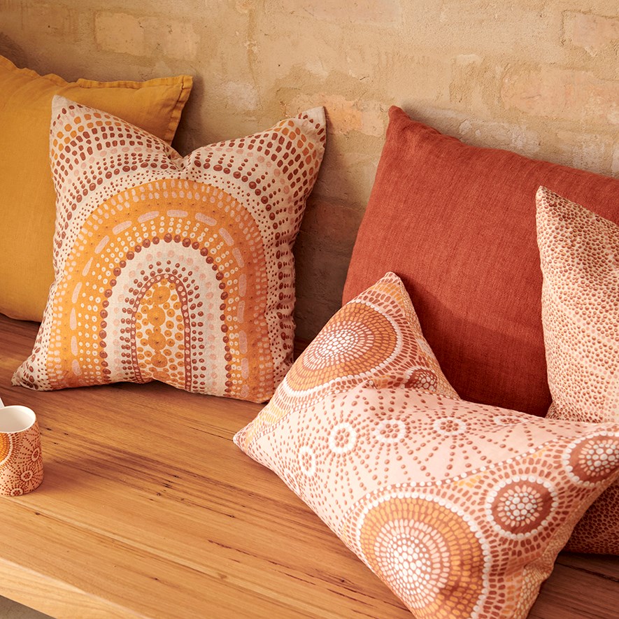 Brad Turner Printed Linen Bujera Jilbi Cushion Adairs